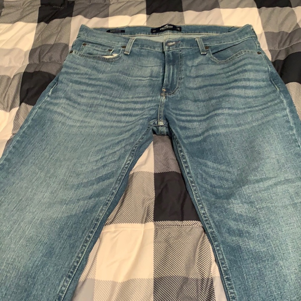 Hollister Sky Blue Straight Jeans 34x30 NWOT